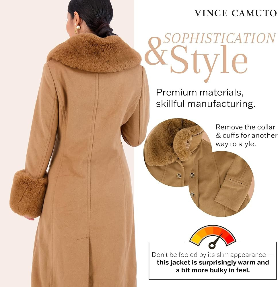 Vince Camuto Trench Coat Women, Wool Coats Women with Fur, Peacoat Womens | Amazon (US)