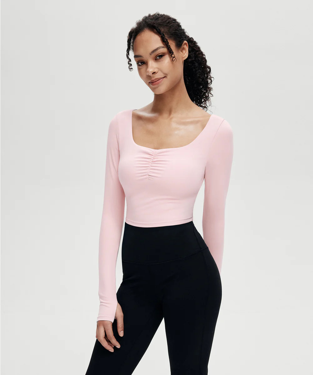 Pleated Cropped Long Sleeve | ShopAthluna