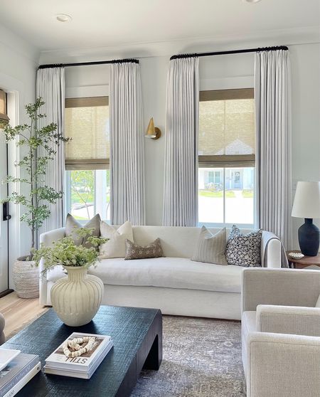 White curtains, TwoPages curtains, living room decor, home decor, black coffee table, cream sofa, kid pet friendly sofa, Roman shades 

#LTKsalealert #LTKhome