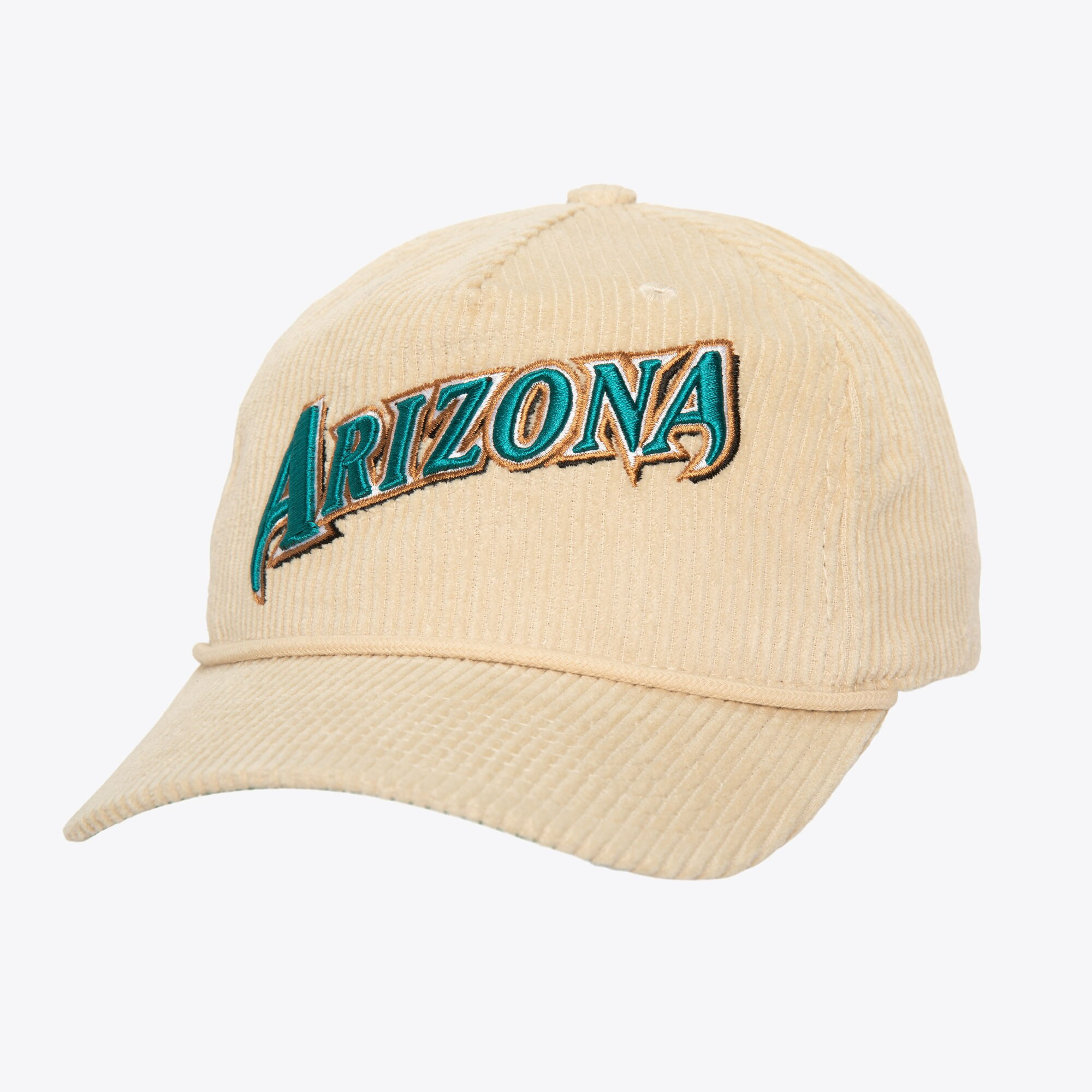 Men's Cream Arizona Diamondbacks Cooperstown Collection Corduroy Deadstock Snapback Hat | Mitchell & Ness