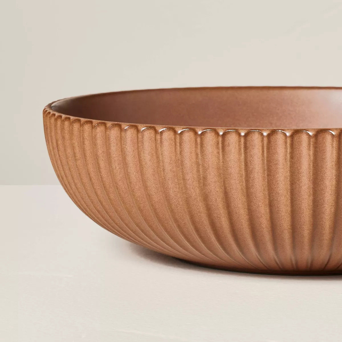 55oz Fluted Stoneware Serving Bowl Pumpkin Brown - Hearth & Hand™ with Magnolia | Target