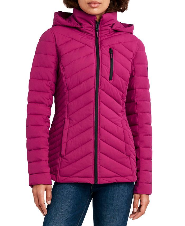 Nautica Women's Hooded Stretch Packable Puffer Coat, Created for Macy's & Reviews - Coats & Jacke... | Macys (US)