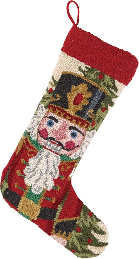 Peking Handicraft Nutcracker in Red Hook Stocking, 13x21 | Amazon (US)