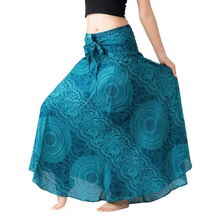 yinguo women long hippie bohemian gypsy boho flowers elastic waist floral halter skirt s | Walmart (US)