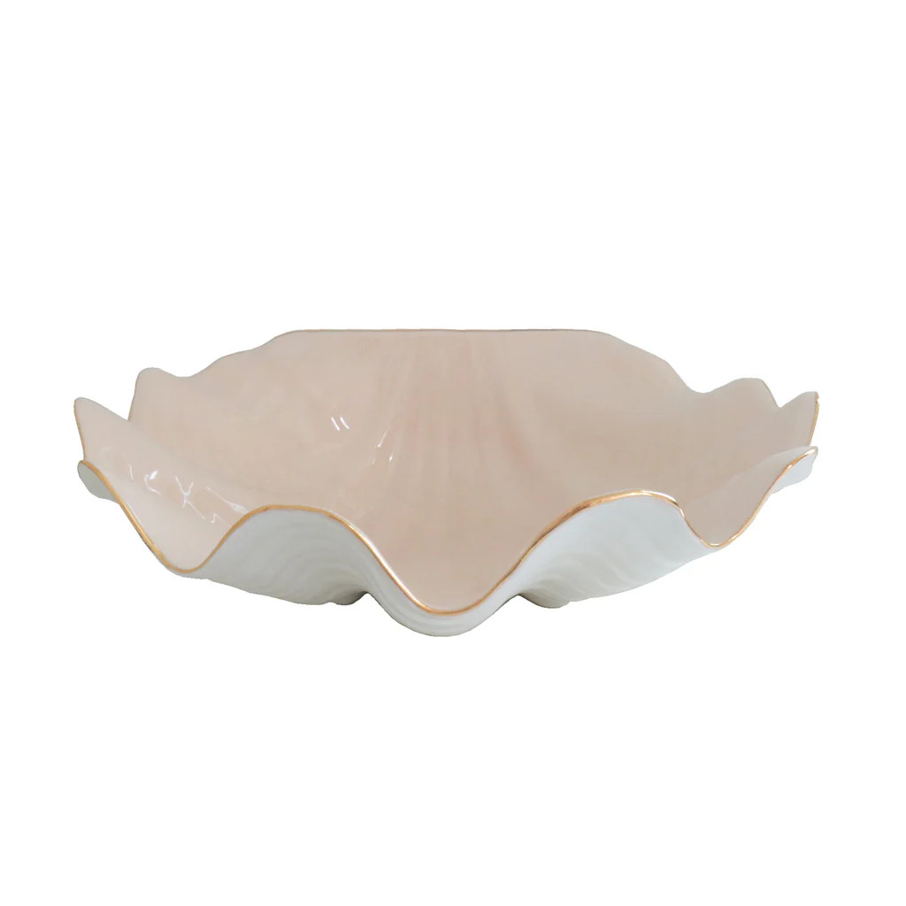 Clam Shell Bowl with 22K Gold Accent | Lo Home by Lauren Haskell Designs