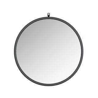 A&E Haylo 32 in. W x 32 in. H Medium Round Metal Framed Wall Bathroom Vanity Mirror in Black Matt... | The Home Depot