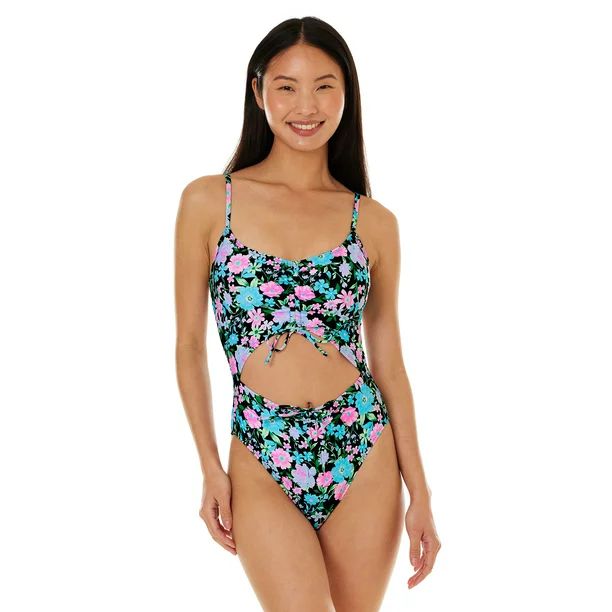 Celebrity Pink Women's Floral Cutout One Piece Swimsuit | Walmart (US)