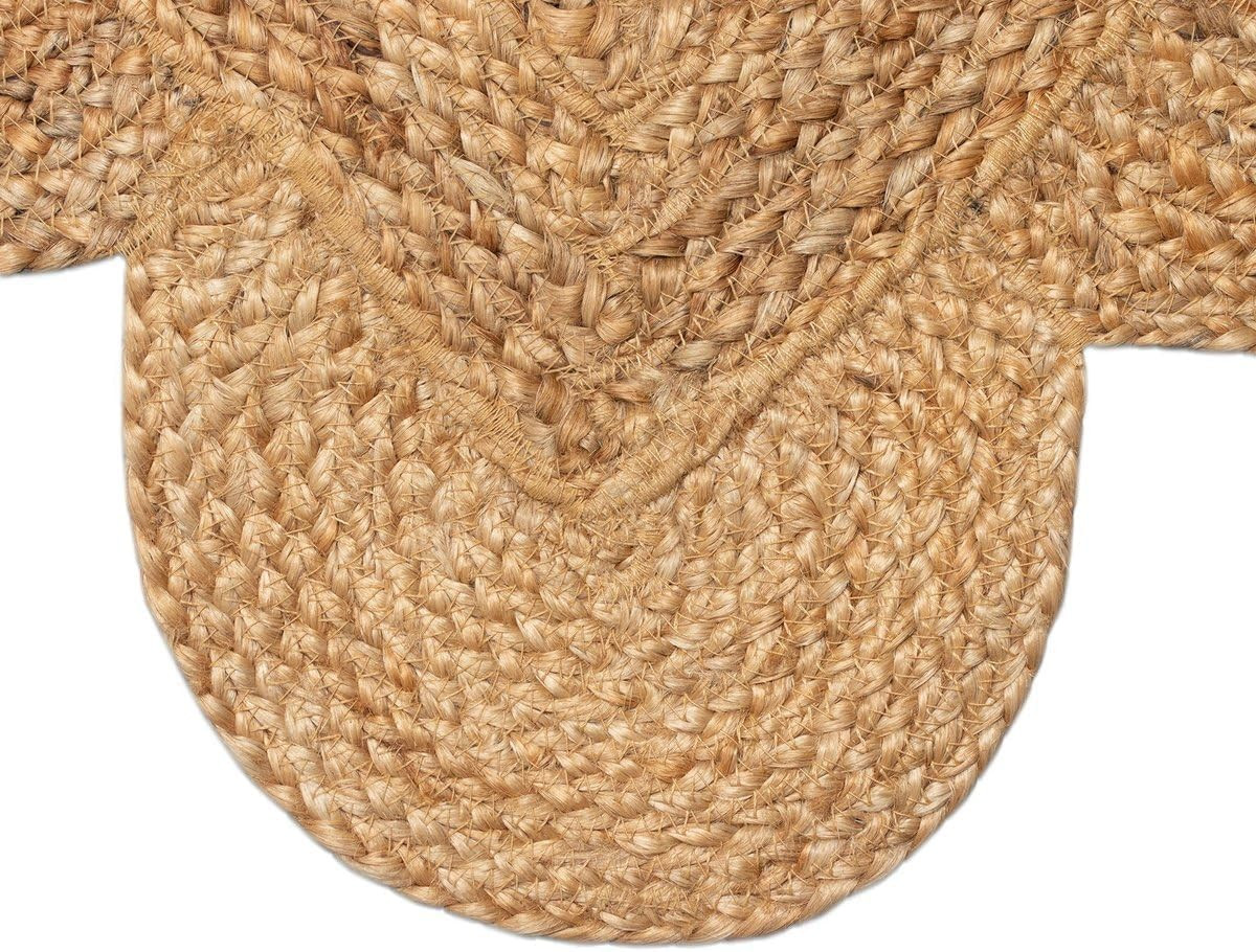 Weaving Cottage Scalloped Natural Jute Area Rug | Beige, 2X3 FT Handwoven Jute Doormat | Eco-Frie... | Amazon (US)
