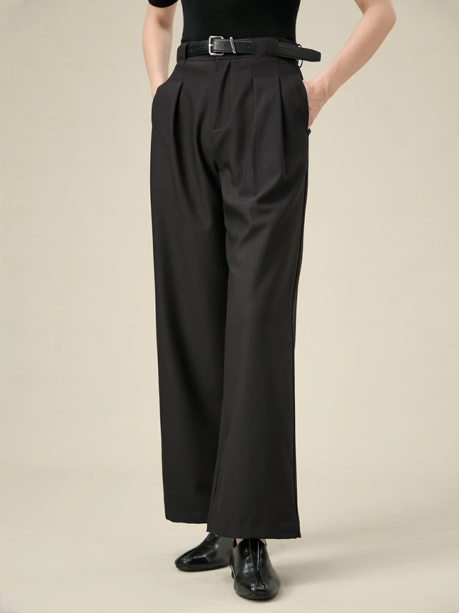 Amoretu Lyocell & Acetate Business Work Loose-Fit Pant | AMORETU