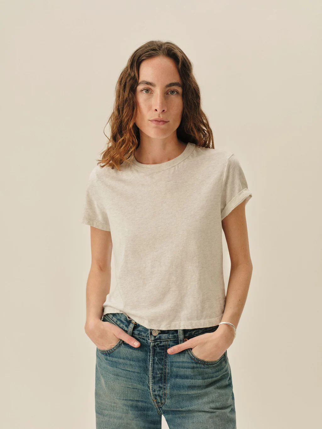 Heather Oat Pima Boxy Crew - Buck Mason- Modern American Classics | Buck Mason