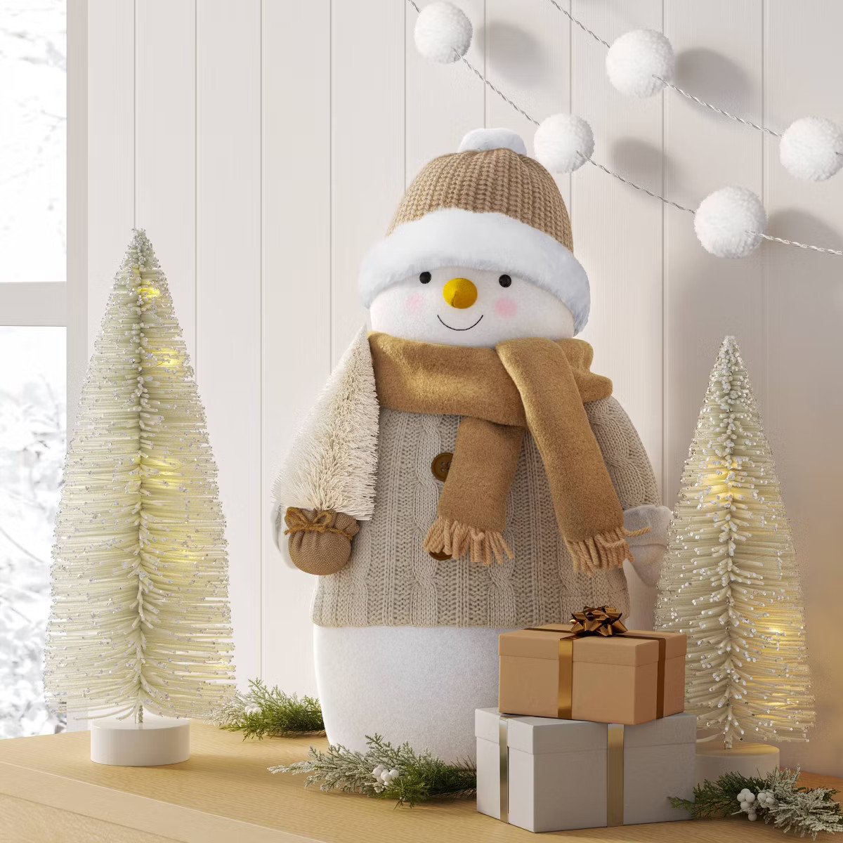 Christmas Fabric Snowman Decor Pom Hat - Wondershop™ | Target