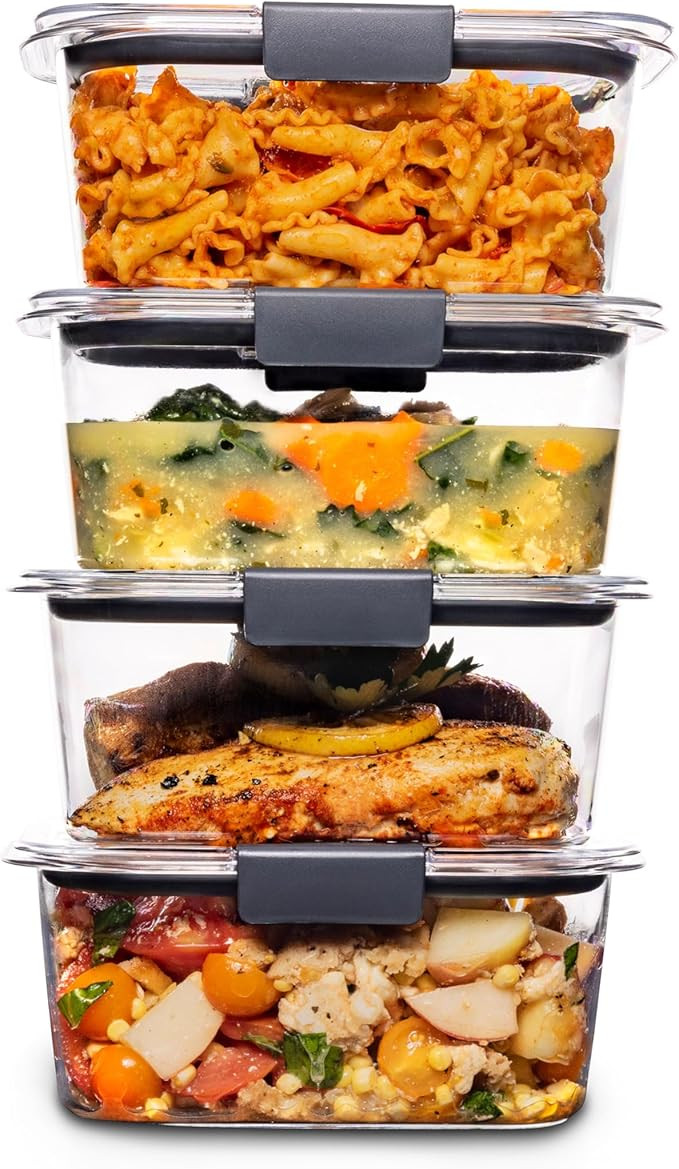 Rubbermaid Brilliance BPA Free Airtight Food Storage Containers with Lids, Set of 4 (4.7 Cup) Ide... | Amazon (US)
