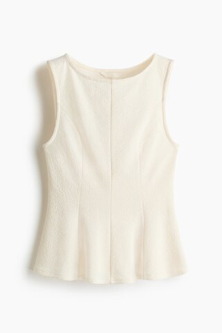 H & M - Sleeveless Peplum Top - Beige | H&M (US + CA)