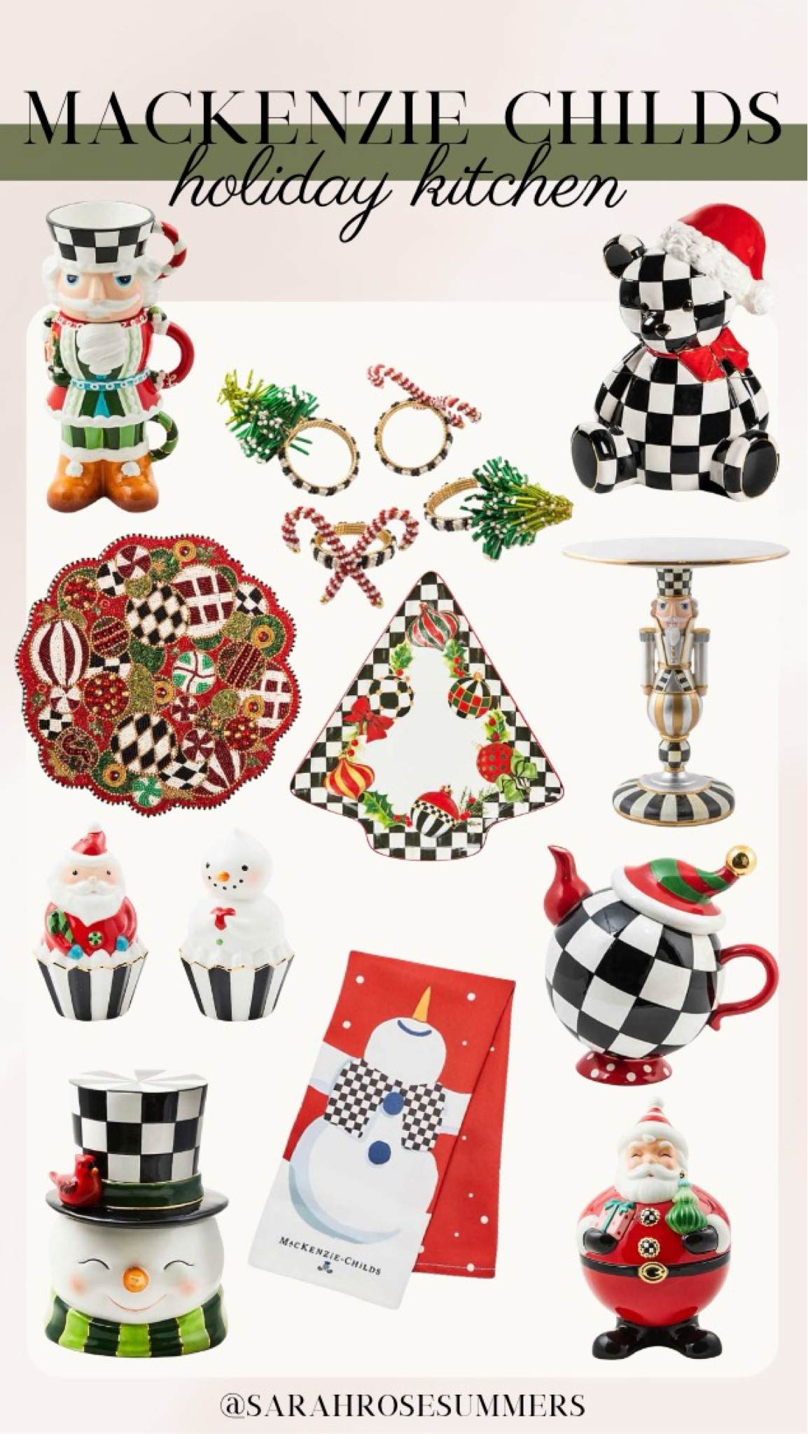 MacKenzie Childs Christmas decor. Holiday kitchen decor, cookie jars, and serving platters. 

#LTKHome #LTKSeasonal #LTKGiftGuide