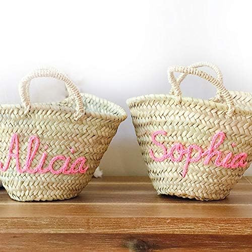 Personalized Create Your Own Moroccan Handmade Straw Basket, Egg Hunts, Spring Birthdays, Wedding... | Amazon (US)