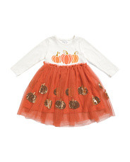 Girls Pumpkin Long Sleeve Tutu Dress | Little Girl Dresses | Marshalls | Marshalls