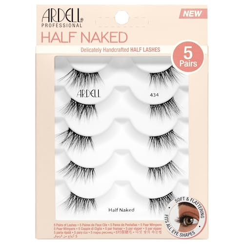 Ardell Naked Half Lashes 434 - Delicately Handcrafted Cat Eye False Eyelashes, 5-Pairs, 1-Pack | Amazon (US)