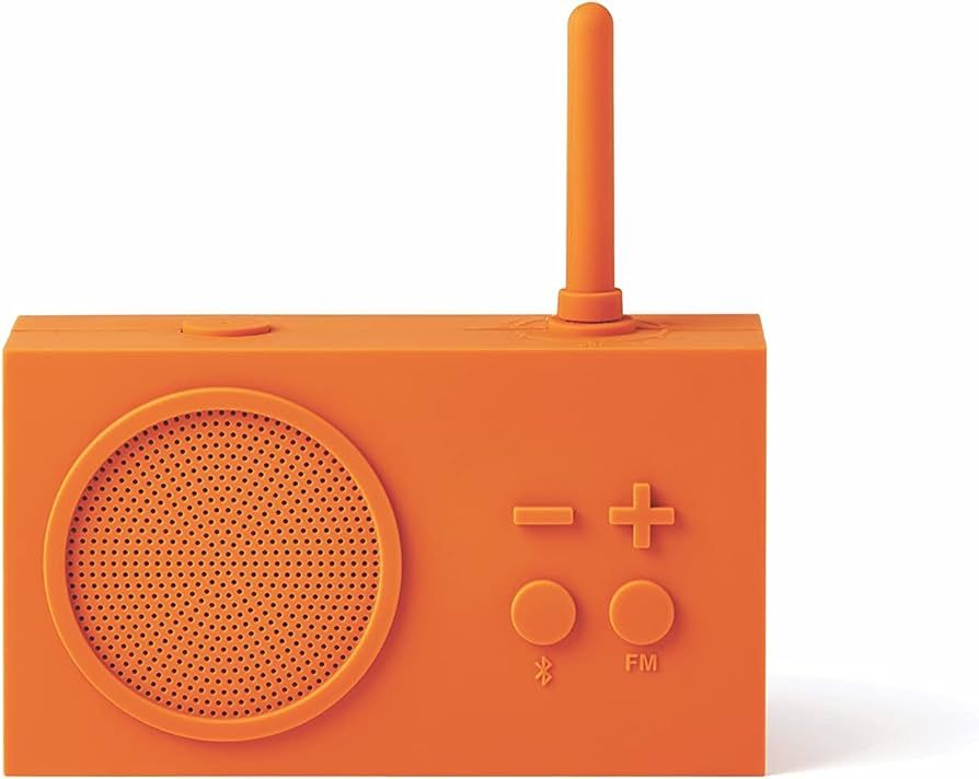 Lexon TYKHO 3 Wireless Bluetooth Speaker and FM Radio, Splashproof and Rechargeable - Orange | Amazon (US)