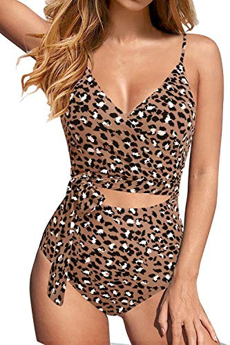 Upopby Women's Sexy One Piece Swimsuits Cut Out Monokini V Neck Wrap Criss Cross Swimwear High Wa... | Amazon (US)