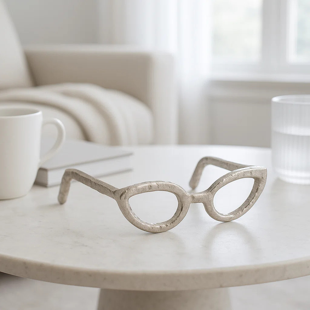 Glam Metal & Aluminum Sculptural Eyeglasses Decorative Accent | Wayfair North America