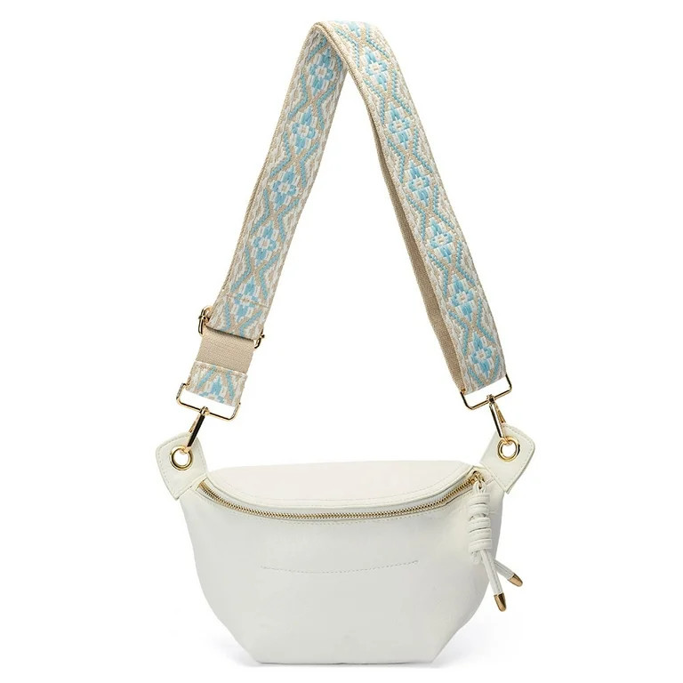 Fugua Fanny Pack Women Small Crossbody Sling Bags Versatile Ladies Retrol Chest Bag Double Straps | Walmart (US)