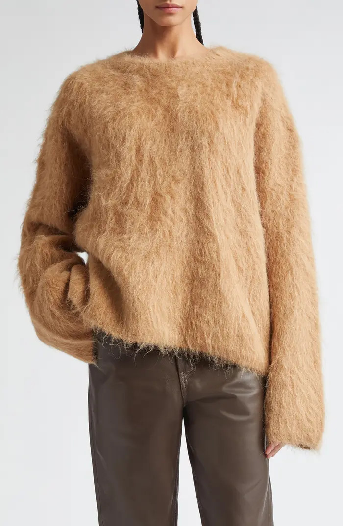 Boxy Alpaca Blend Crewneck Sweater | Nordstrom