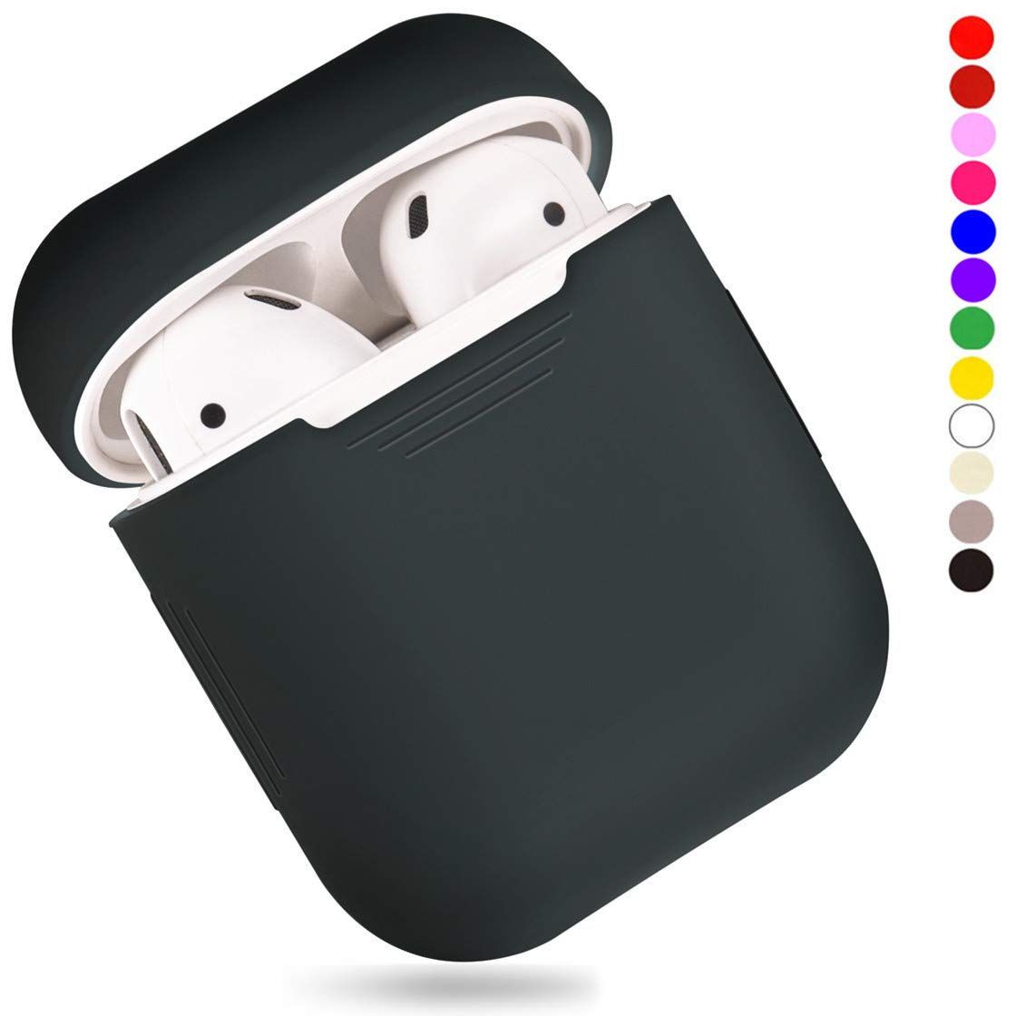 EYEKOP AirPods Case, Premium Ultra-Thin Soft Skin Cover Compatible with Apple AirPods 2 & 1 - Bla... | Amazon (US)