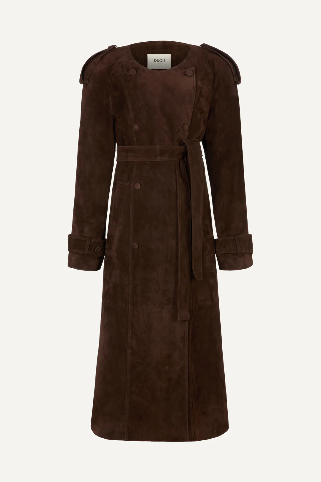 Klarissa Suede Trench Coat | DUCIE