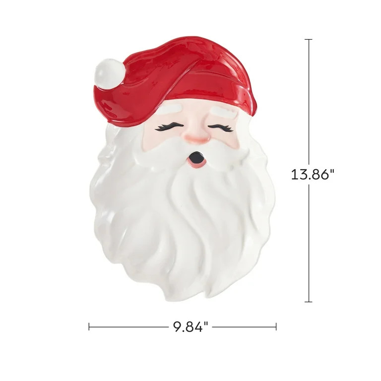 Holiday Time Ceramics Santa Tray | Walmart (US)