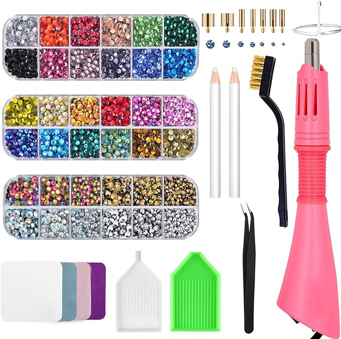 Epesl Bedazzler Kit with Rhinestones, Hot Fixed Gems Craft Applicator - Diamond Painting Pen, Wax... | Amazon (US)