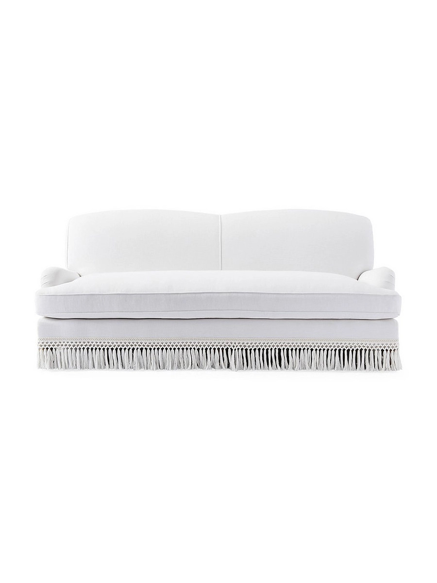 Miramar English Roll Arm Fringed Sofa | Serena and Lily