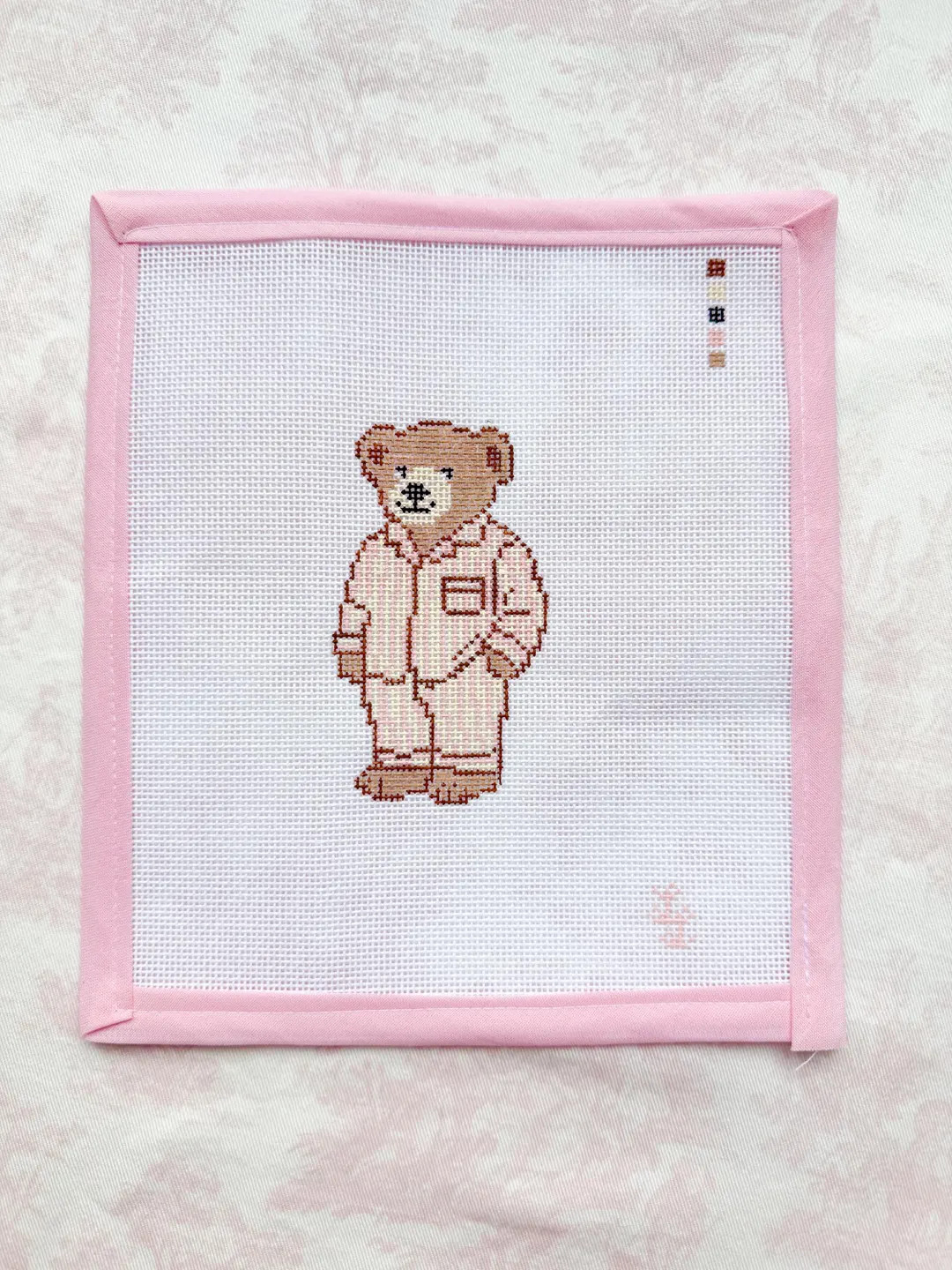 Ralph Lauren Bear - Pink Striped Pajamas - Hand-painted Needlepoint Canvas - Etsy | Etsy (US)