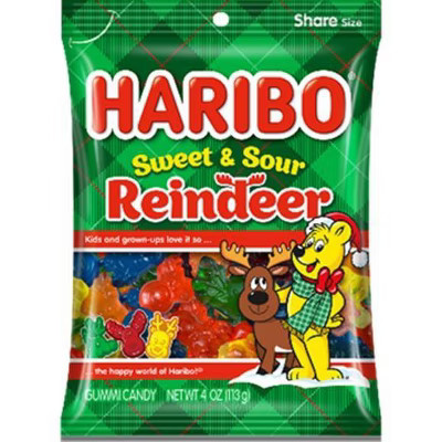 HARIBO Sweet and Sour Christmas Reindeer Gummy Candy - 4oz | Target