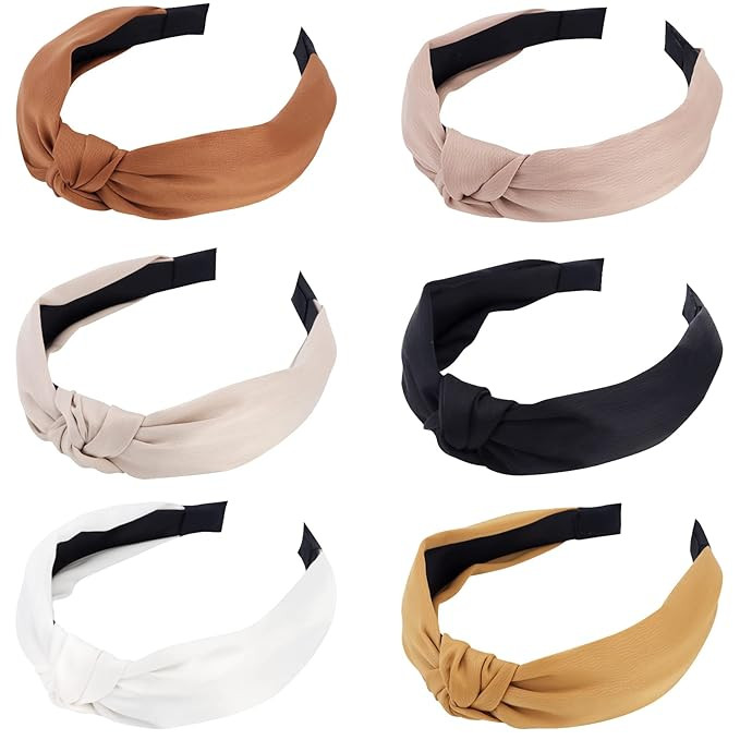 TOBATOBA Knotted Headband for Women, 6 Pack Satin Headbands Neutral Headbands for Women, Fashion ... | Amazon (US)
