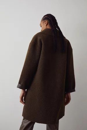 Bonded Shearling Button Through Coat | Warehouse UK & IE