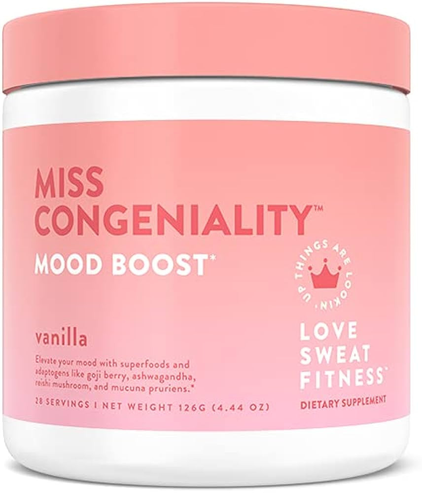 Love Sweat Fitness - Miss Congeniality - Mood Boost - Vanilla - 28 Servings, Improves Focus, Elev... | Amazon (US)