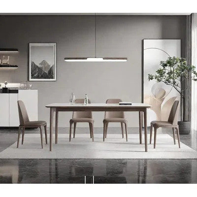 Modern solid wood rock plate dining table sets. | Wayfair North America