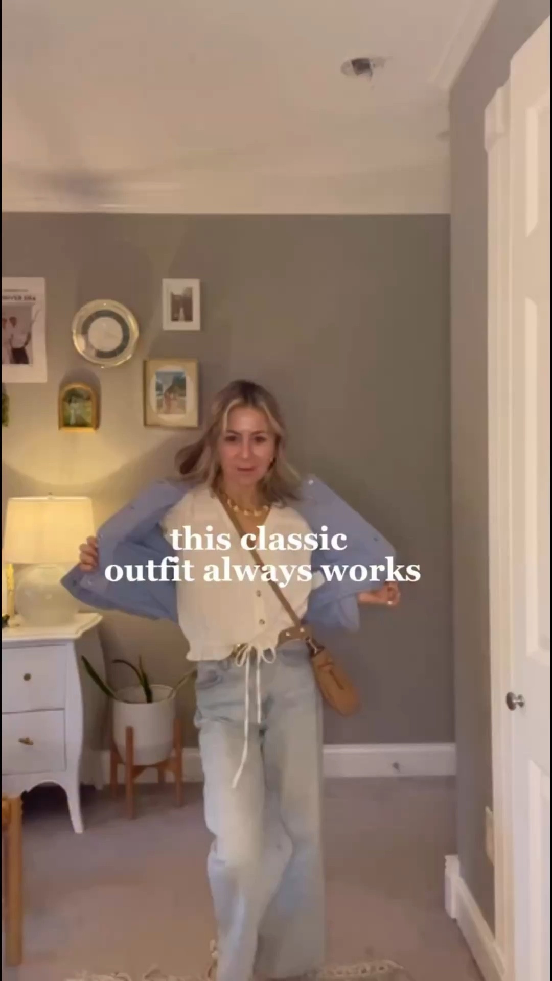 a classic spring outfit that always works 🤍

what I’m wearing:
light-wash wide-leg jeans
sheer romantic blouse
baby blue bouclé jacket
neutral flats
gold jewelry
mini bucket bag
slim sunglasses

simple, classic, effortless ✨
follow for elevated everyday style #fashionanyage #fashionanyage #styleessentials #springoutfitideas #livemomentous