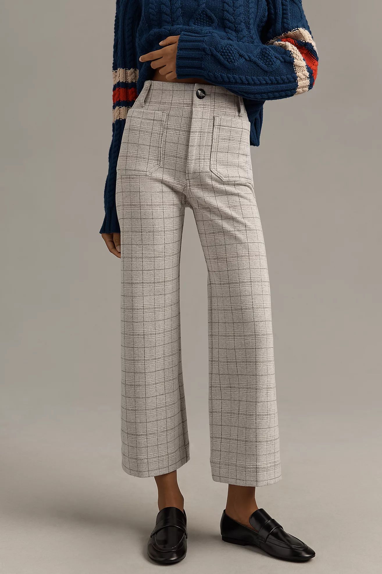 The Colette Cropped Wide-Leg Pants by Maeve: Knit Plaid Edition | Anthropologie (US)