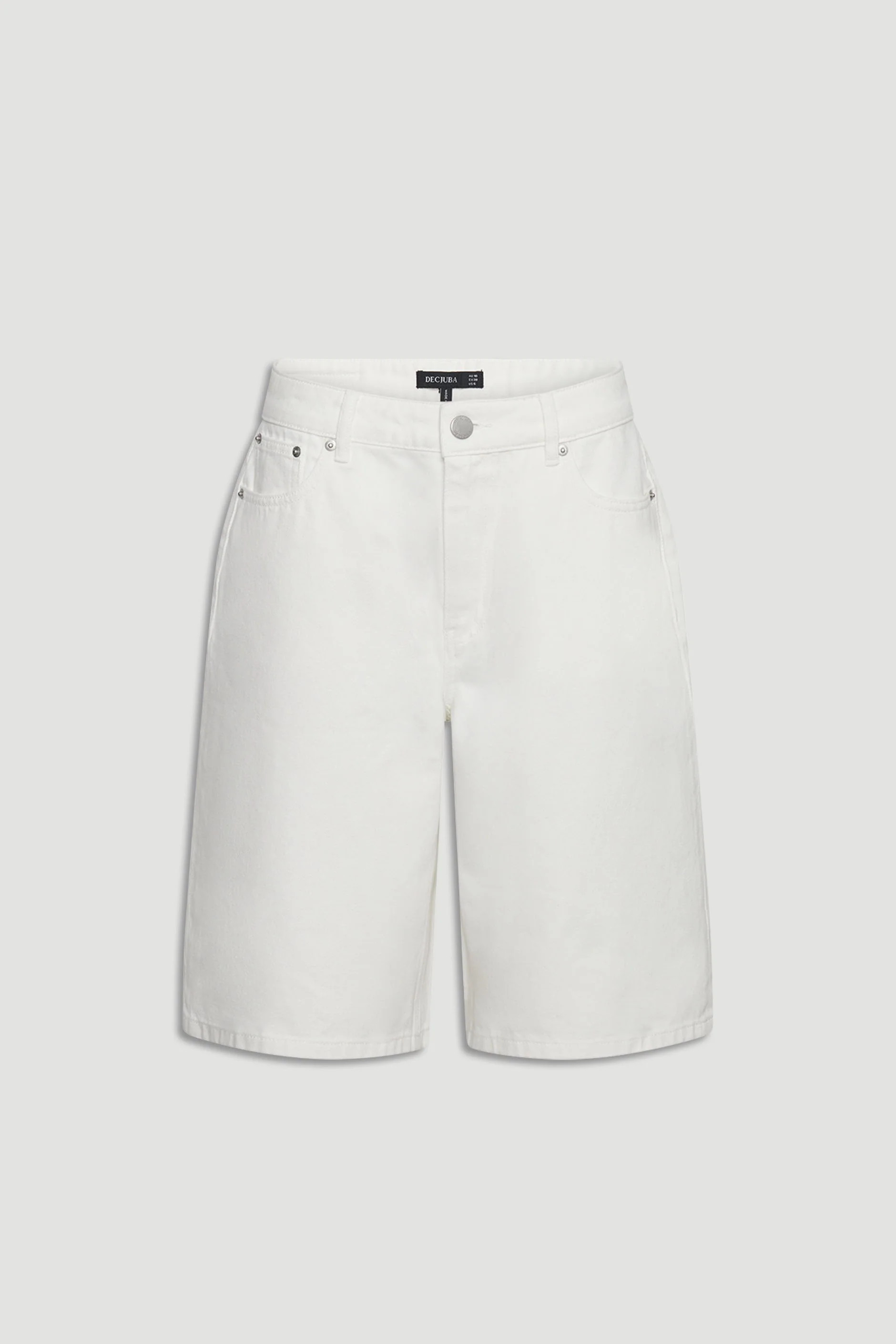 Simone Denim Bermuda Short - White | DECJUBA