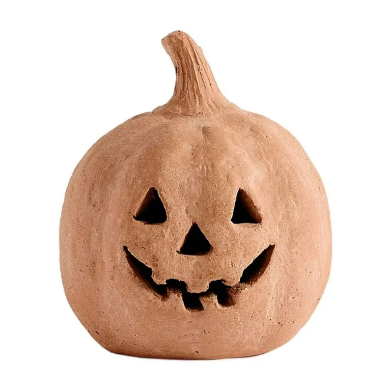 Hallowmas Handmade Kiln-Fired Clay Pumpkin Decor - Mini Artisanal Jack-O'-Lanterns with Hand-Carv... | Walmart (US)