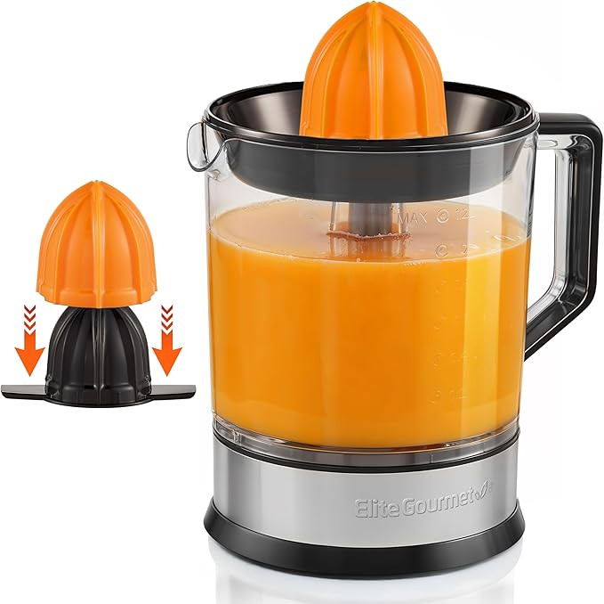 Elite Gourmet ETS740 BPA-Free Electric Citrus Juicer with 2 Cones, Compact, Large Volume, Pulp Co... | Amazon (US)