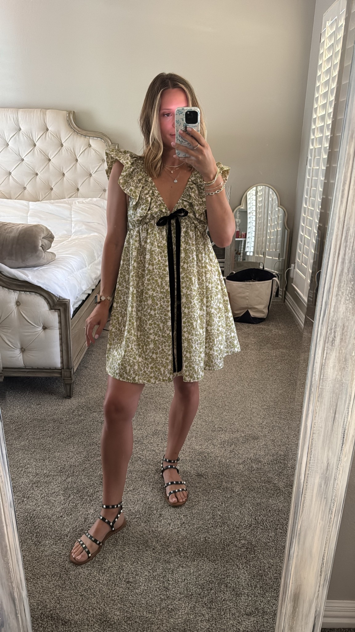 The cutest little flouncy dress for less than $30! Wearing a small 

Similar sandals linked

#LTKFindsUnder50 #LTKSeasonal