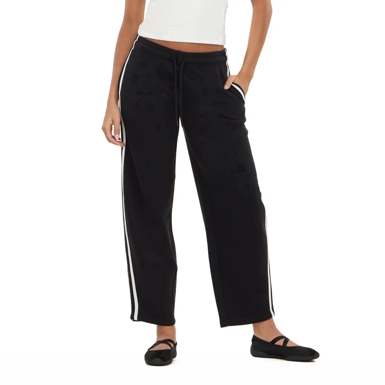 Forever 21 Women\u2019s Barrel Leg Joggers with Side Stripe Detail, Relaxed Drawstring Sweatpants... | Walmart (US)