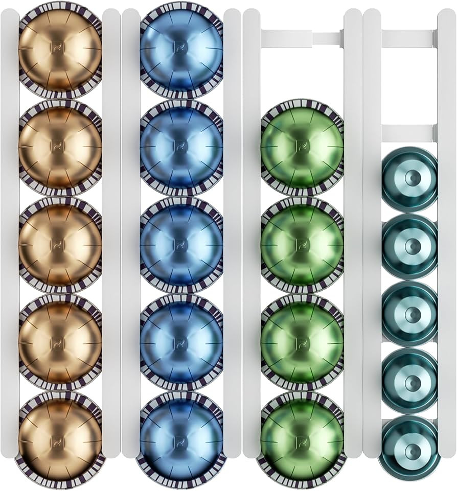 Stretchable Coffee Pod Holder,Adhesive and Magnetic espresso pod holder, Holds 20 Pods -Wall Moun... | Amazon (US)