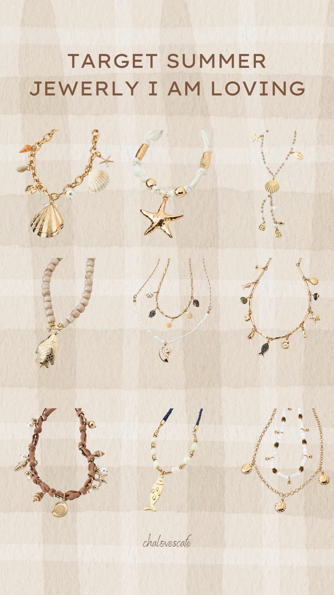 Summer necklaces I am loving from Target ☀️🐚🐟