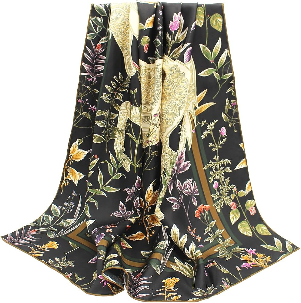 ANDANTINO 100% Pure Mulberry Silk Scarf 35" Large Square Lightweight Headscarf –Women’s Hair ... | Amazon (US)