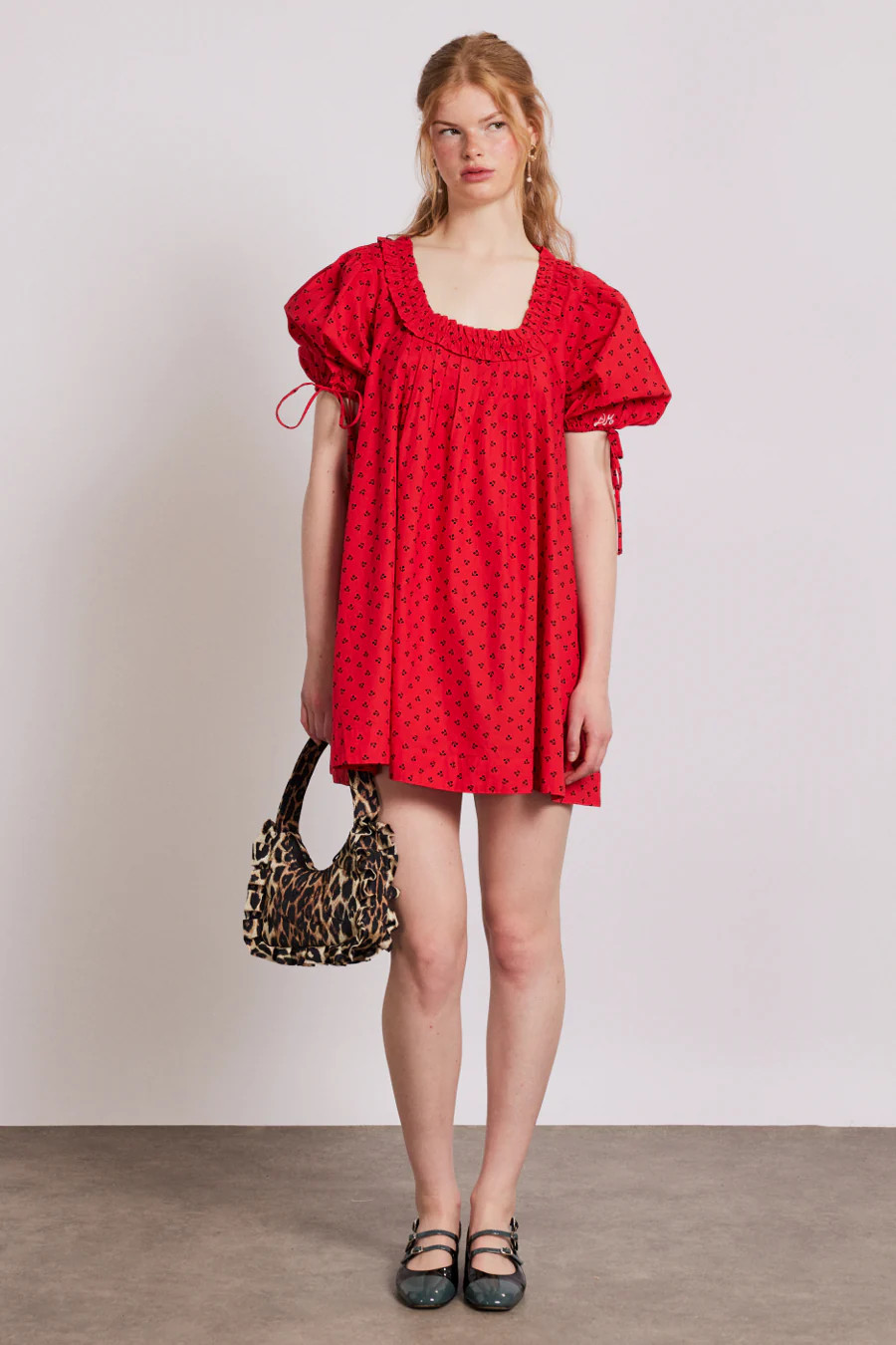 jemima mini dress - red cherries | Damson Madder