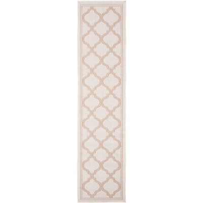 Bermuda BMU810 Machine Washable UV & Stain Resistant Non-Shedding Power Loomed Indoor/Outdoor Runner Rug - Ivory/Beige - 2'x8' - Safavieh | Target