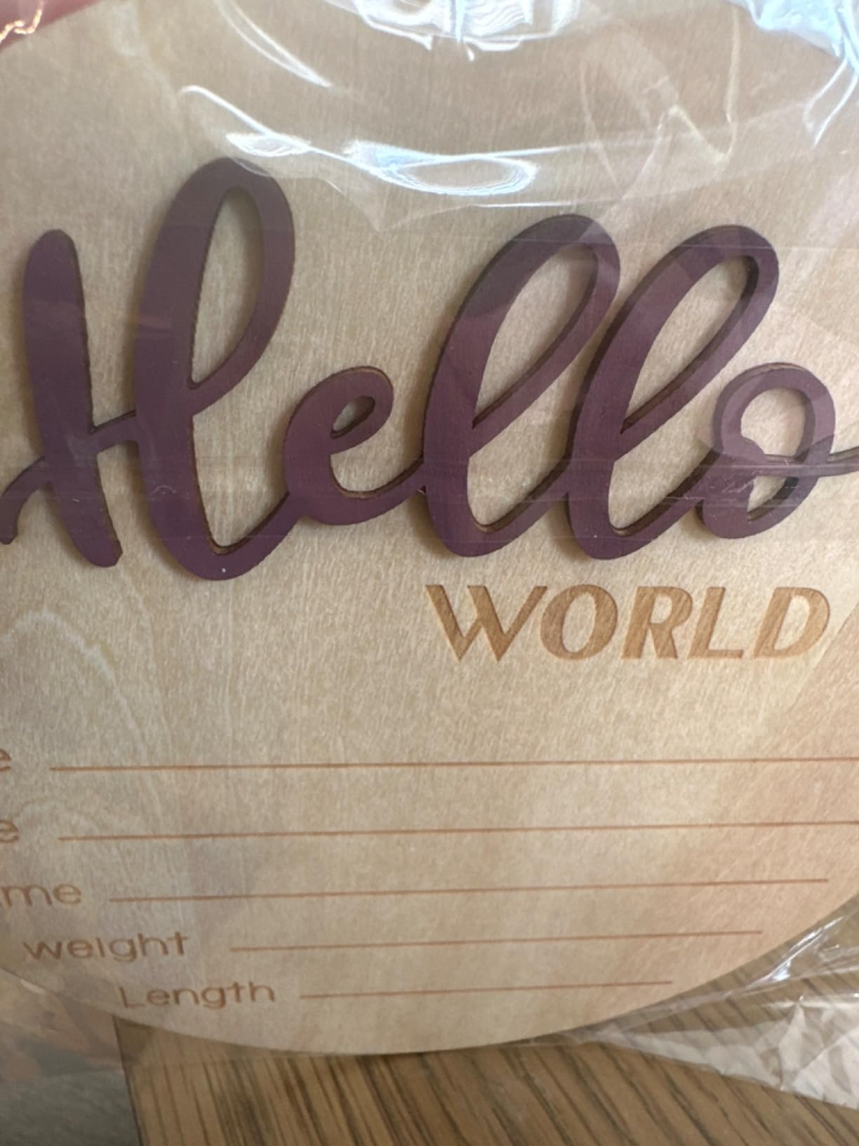 Baby Announcement Sign, 5.9 Inch Wooden Hello World Newborn Welcome Sign Birth Baby Name Plaques ... | Amazon (US)